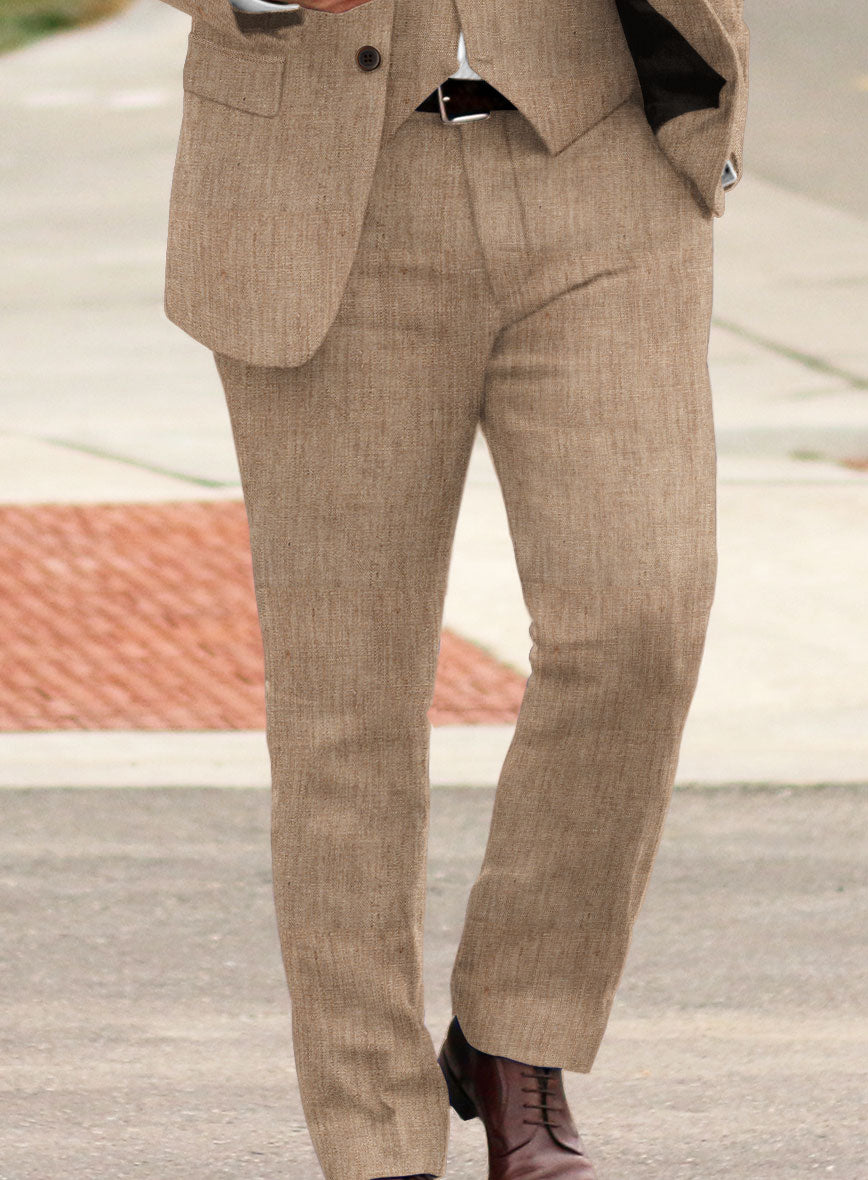 Stylbiella Spring Maple Khaki Linen Suit - StudioSuits