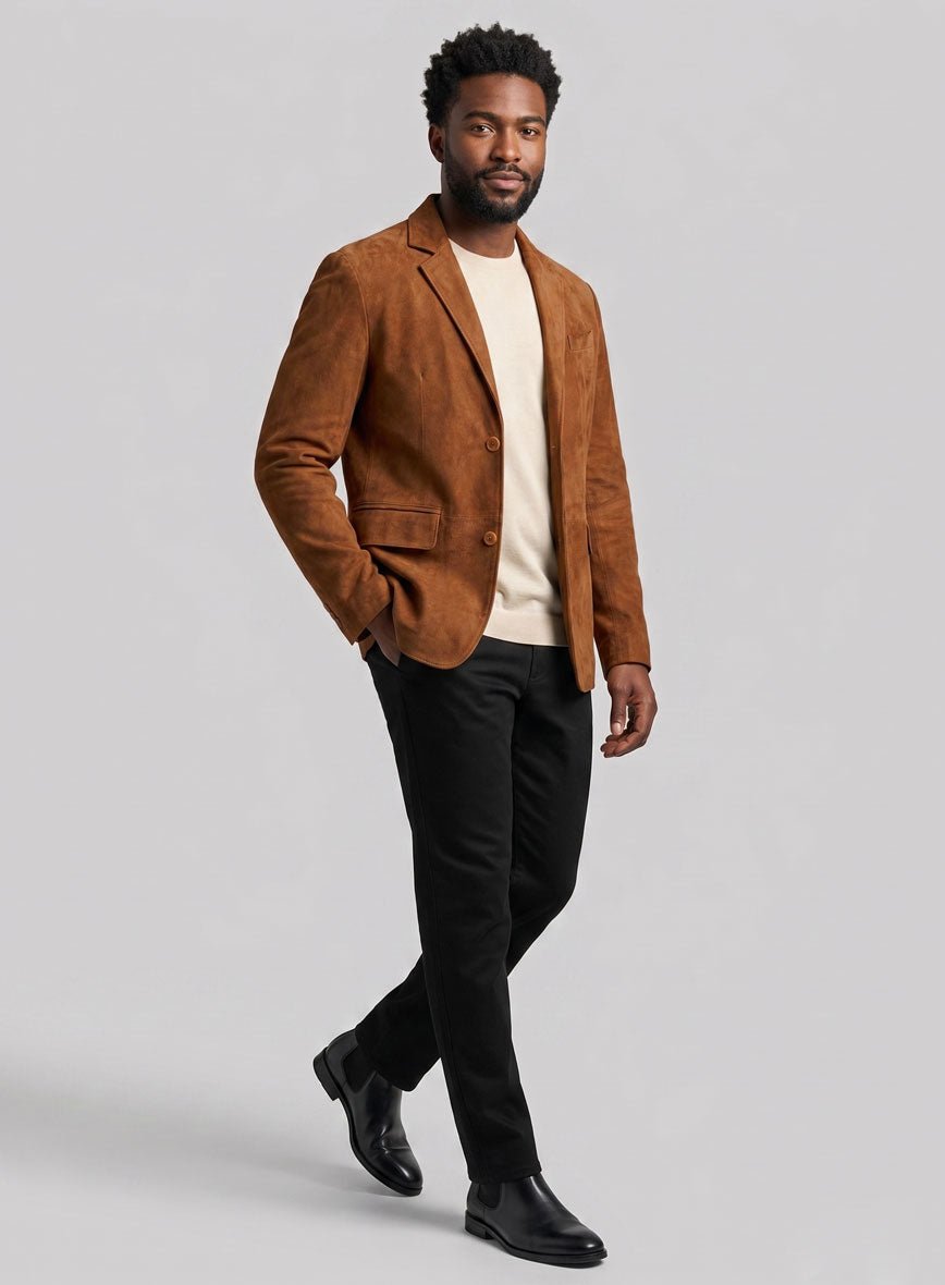 Suede Leather Blazer - StudioSuits