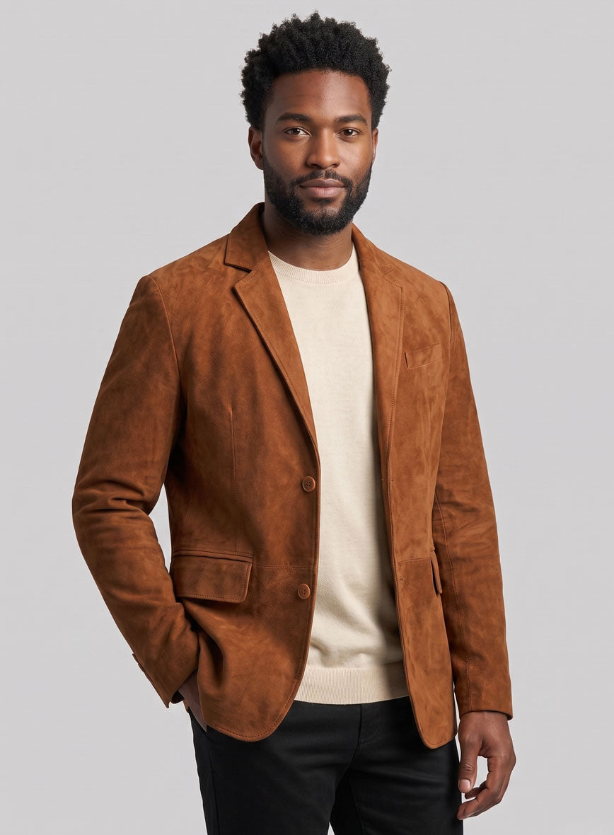 Suede Leather Blazer - StudioSuits