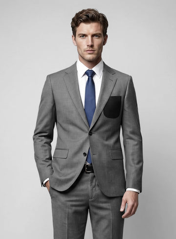 Suit with Leather Pocket Patch - StudioSuits