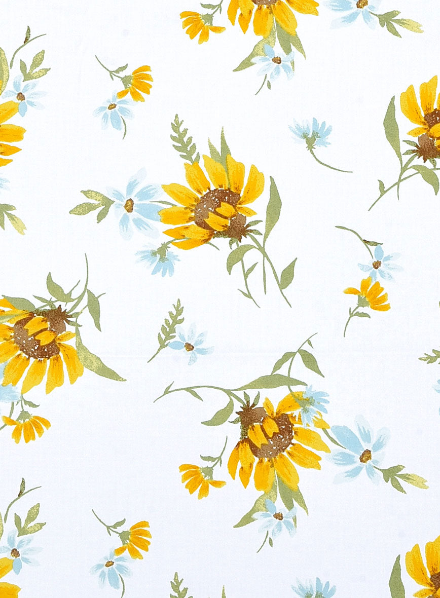 Sunlit Bloom Cotton Lycra Shirt - StudioSuits