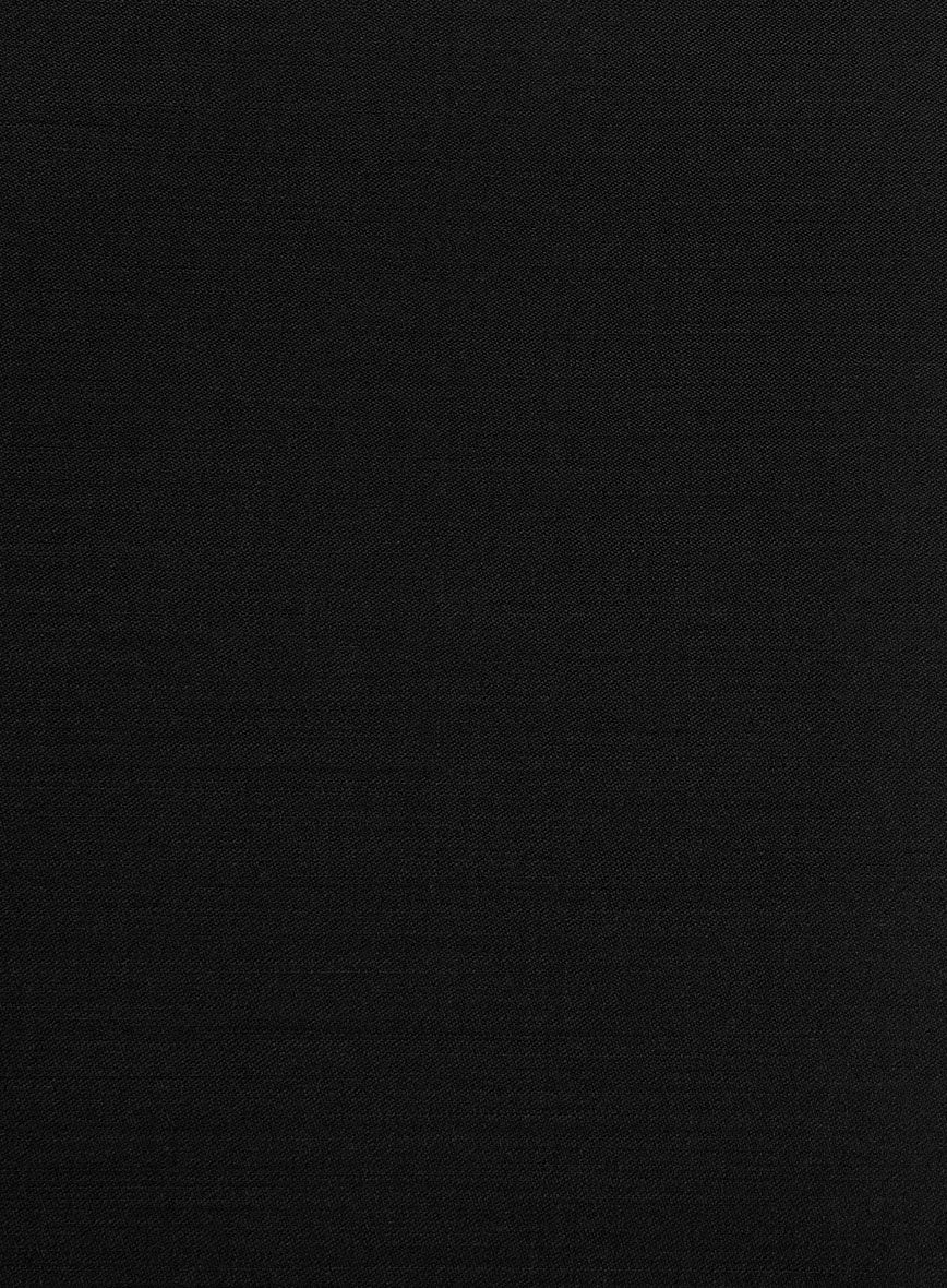 Super Black Satin Wool Jacket - StudioSuits