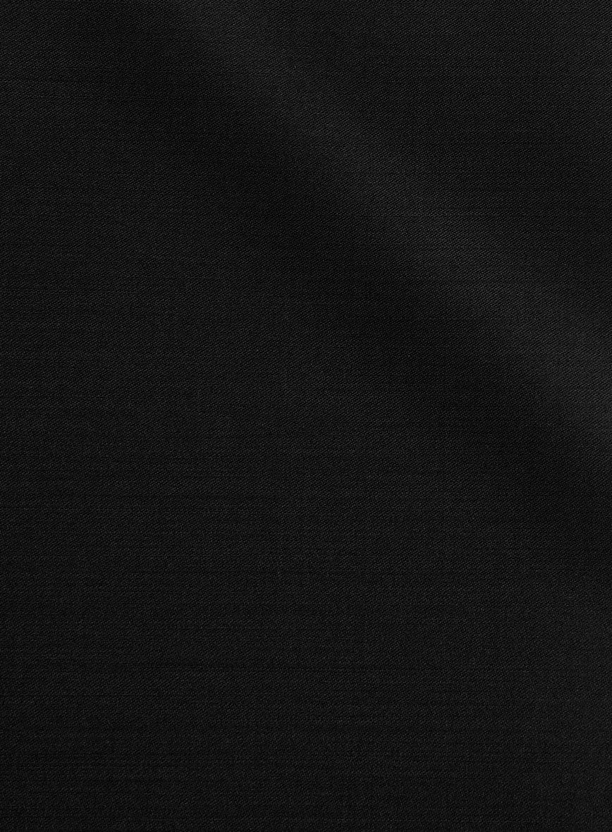 Super Black Satin Wool Suit - StudioSuits