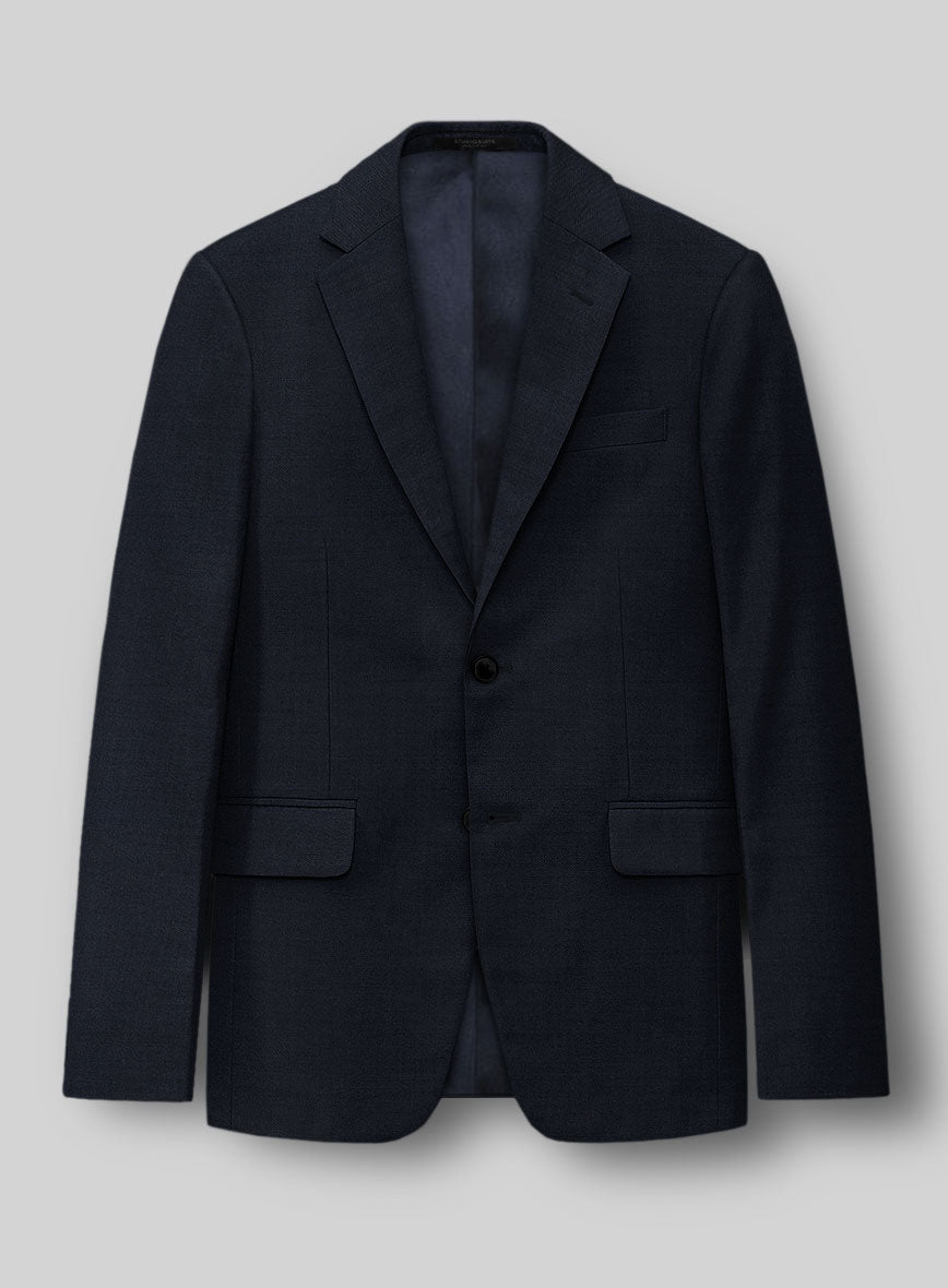 Super Blue Satin Wool Jacket - StudioSuits