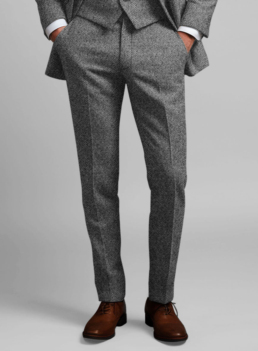 Sussex Weave Gray Tweed Pants - StudioSuits