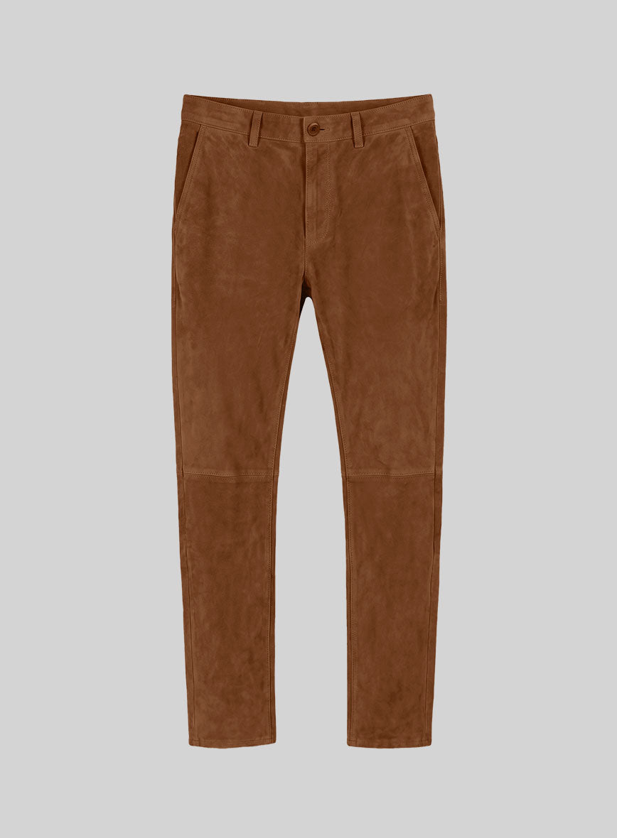 Tan Brown Suede Leather Suit - StudioSuits