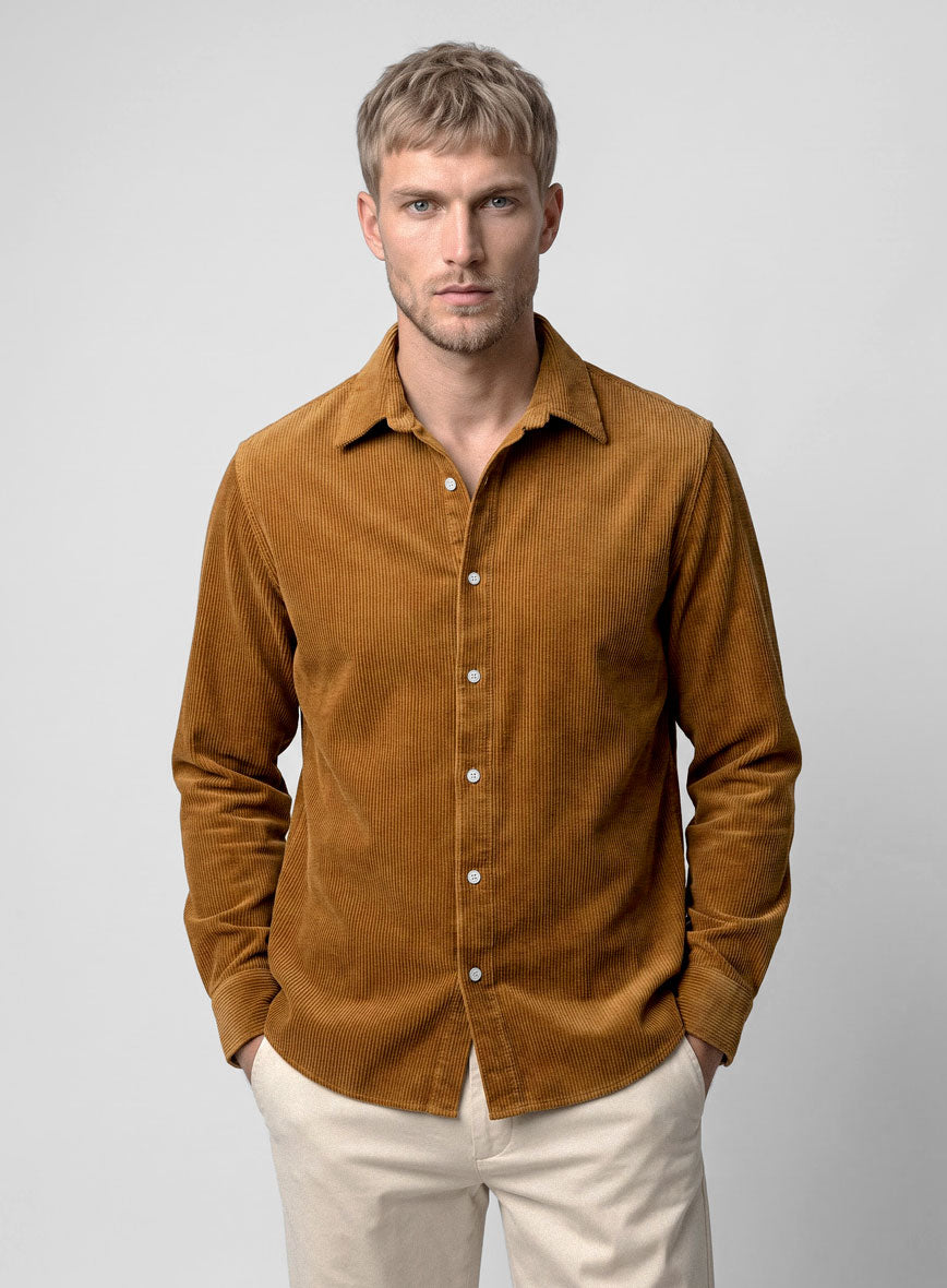 Tan Corduroy Shirt - StudioSuits