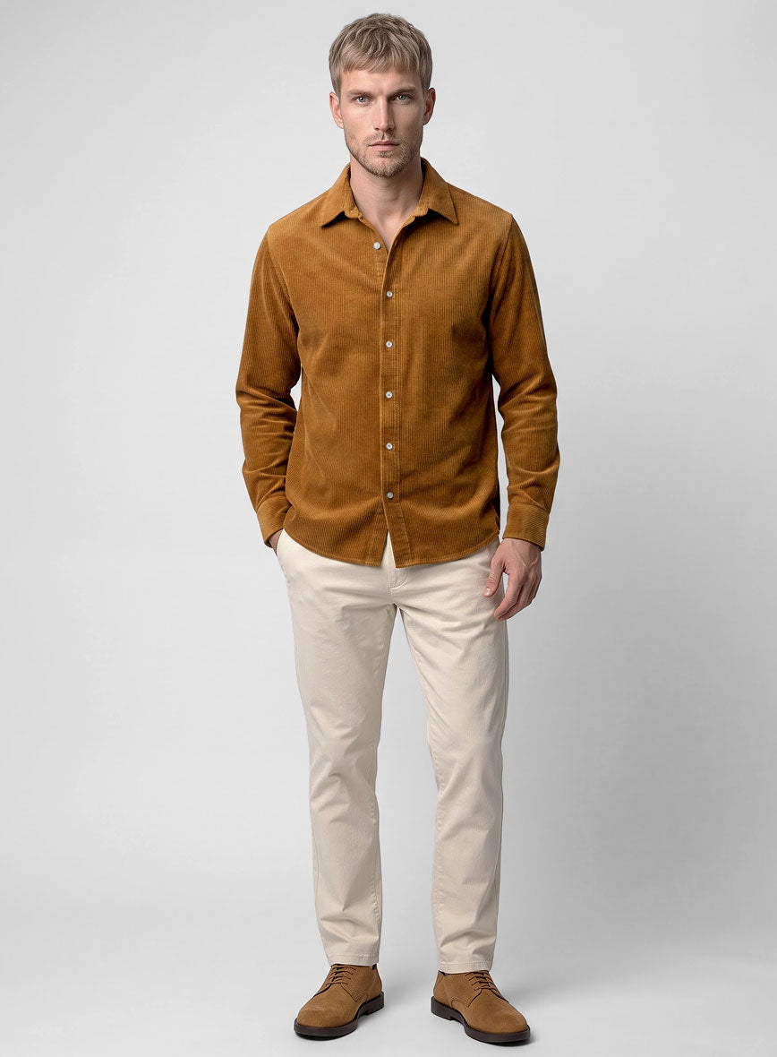 Tan Corduroy Shirt - StudioSuits