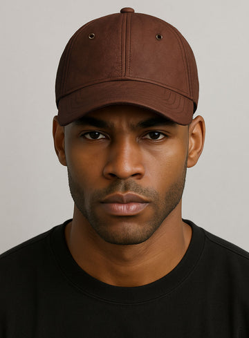 Tan Brown Leather Sport Cap - StudioSuits