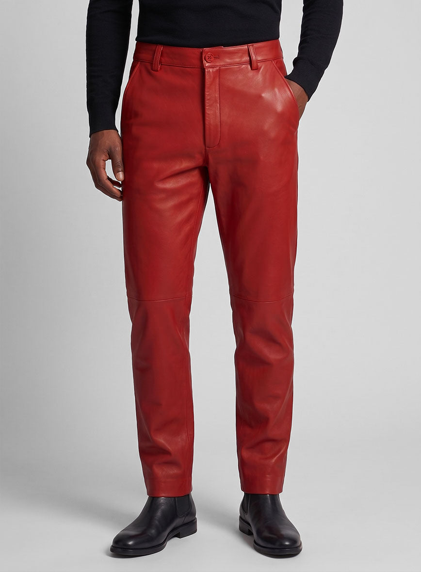 Tango Red Leather Trousers - StudioSuits
