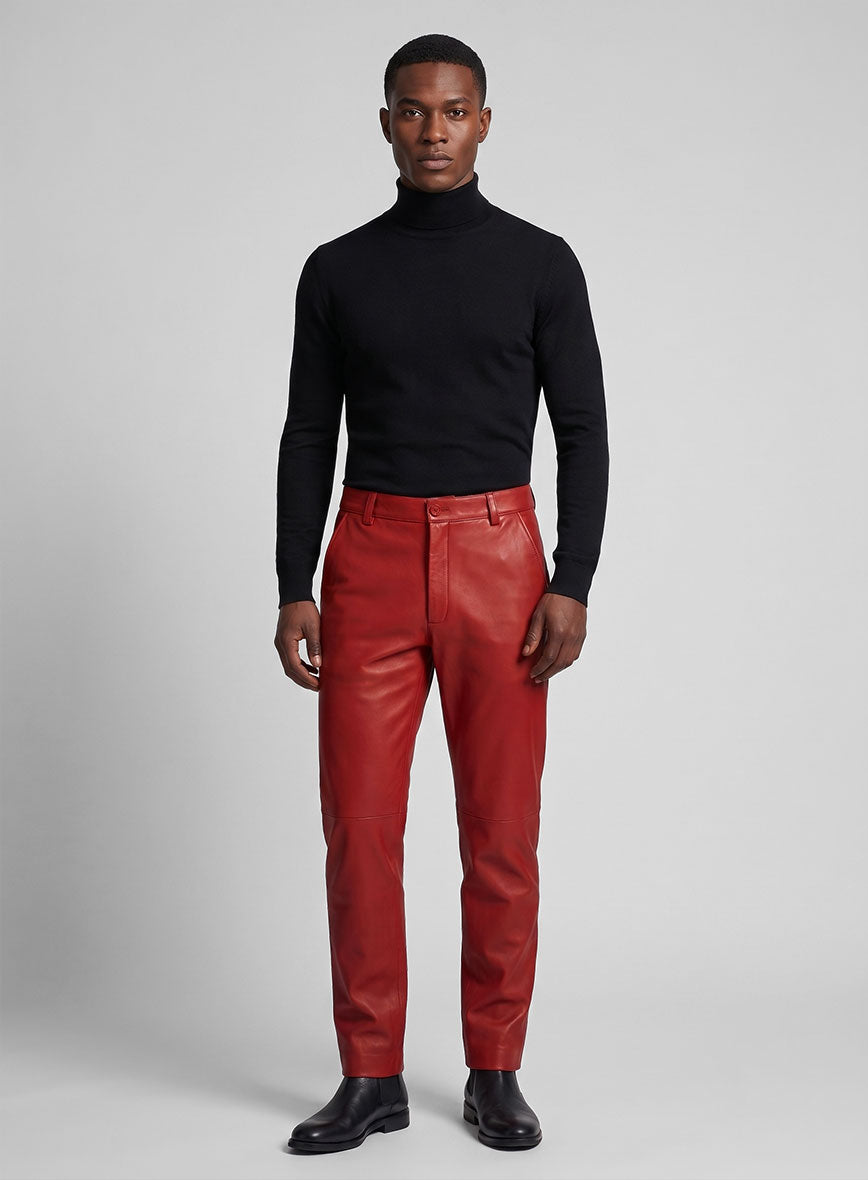 Tango Red Leather Trousers - StudioSuits