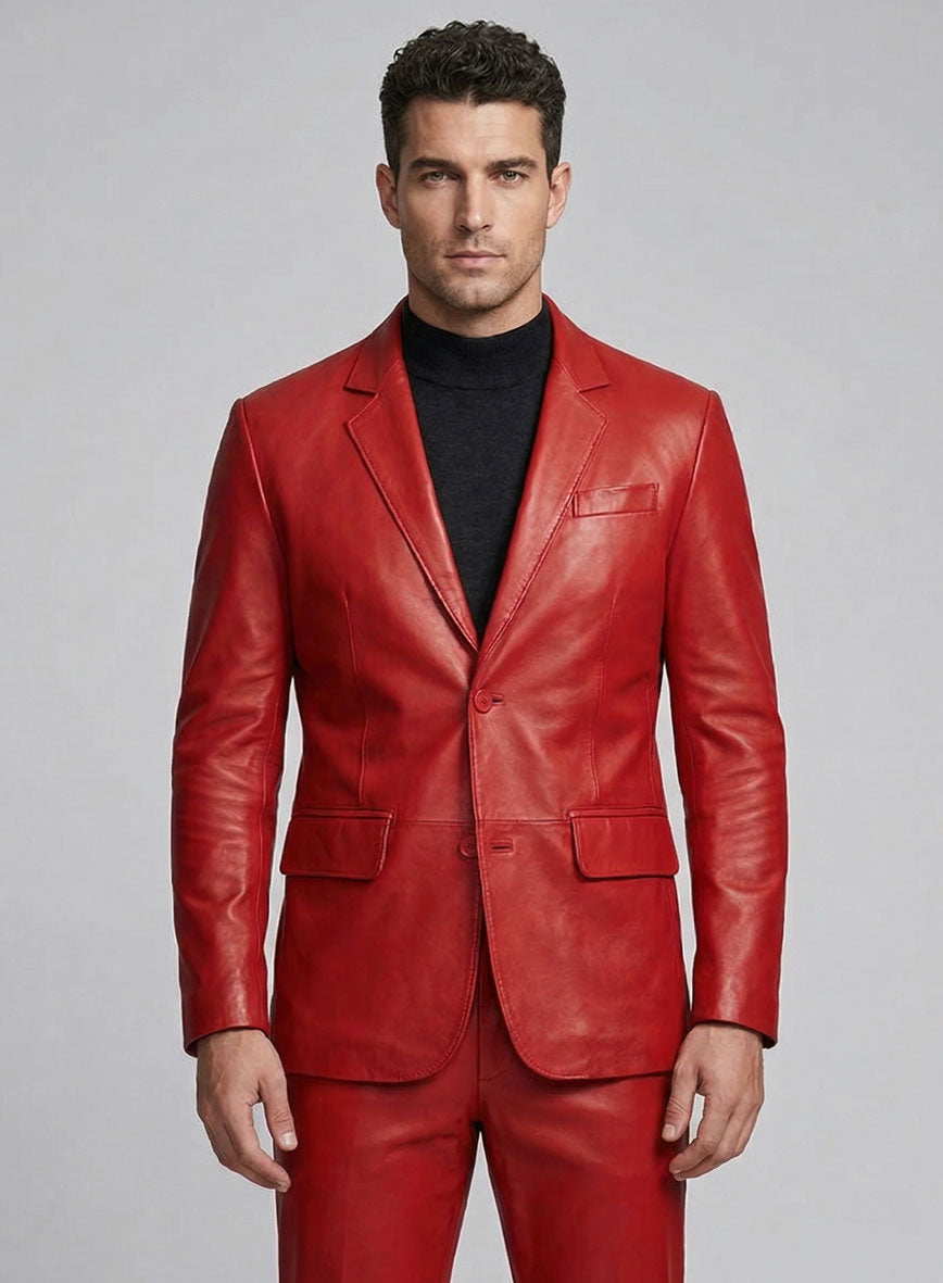 Tango Red Leather Suit - StudioSuits