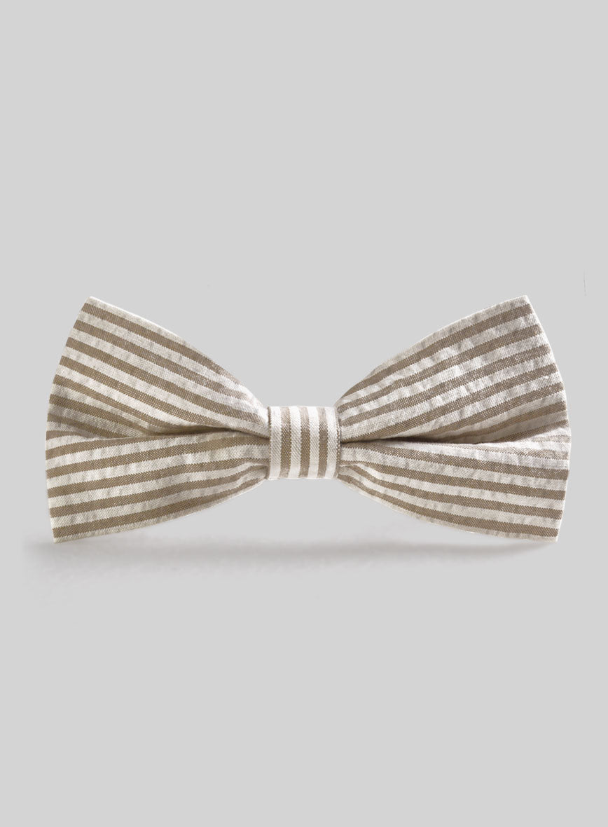 Tan Seersucker Bow - StudioSuits