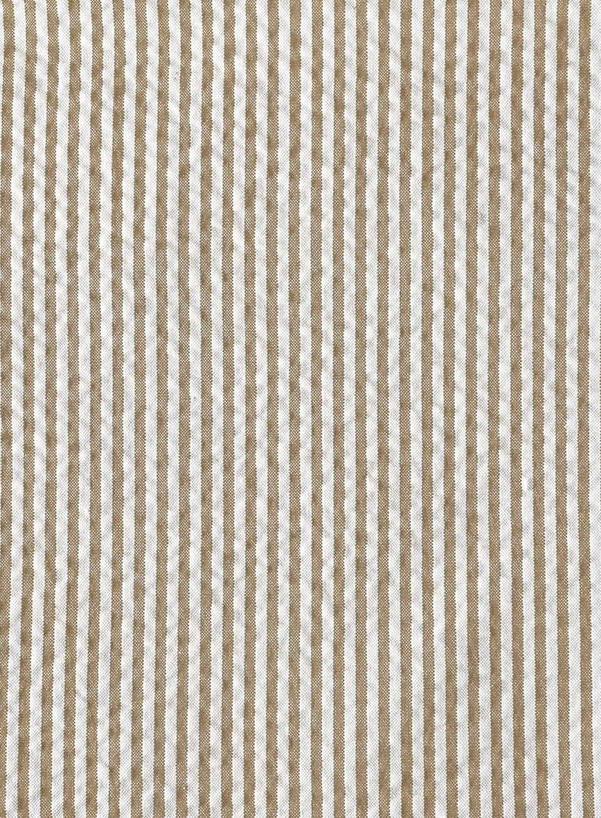 Tan Seersucker Shorts - StudioSuits