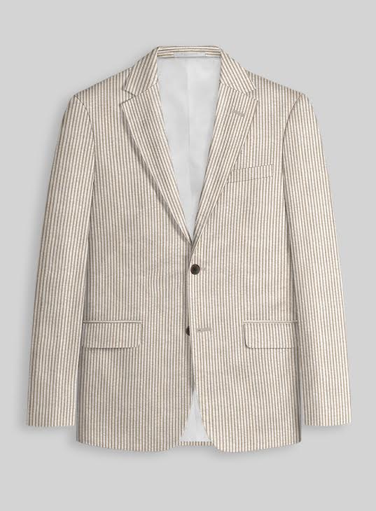 Tan Seersucker Suit - StudioSuits