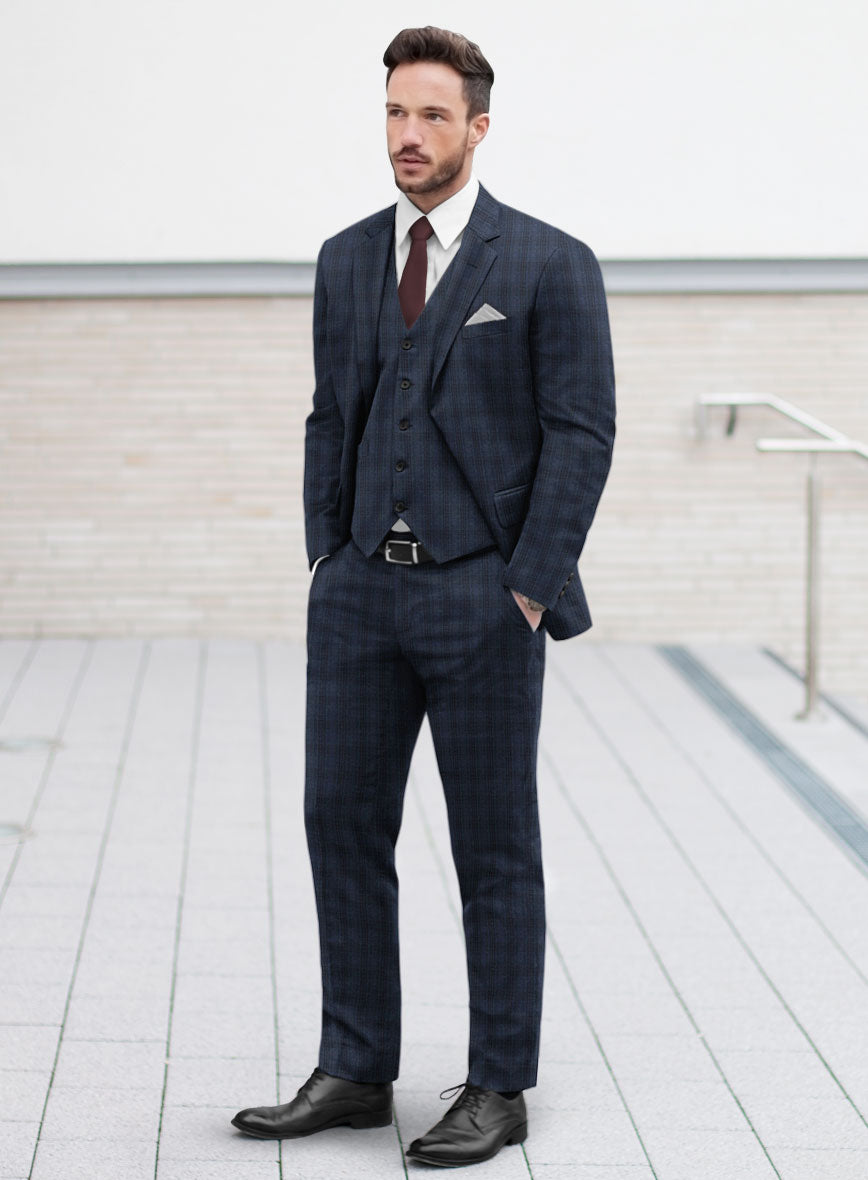 Tartan Blue Flannel Suit - StudioSuits