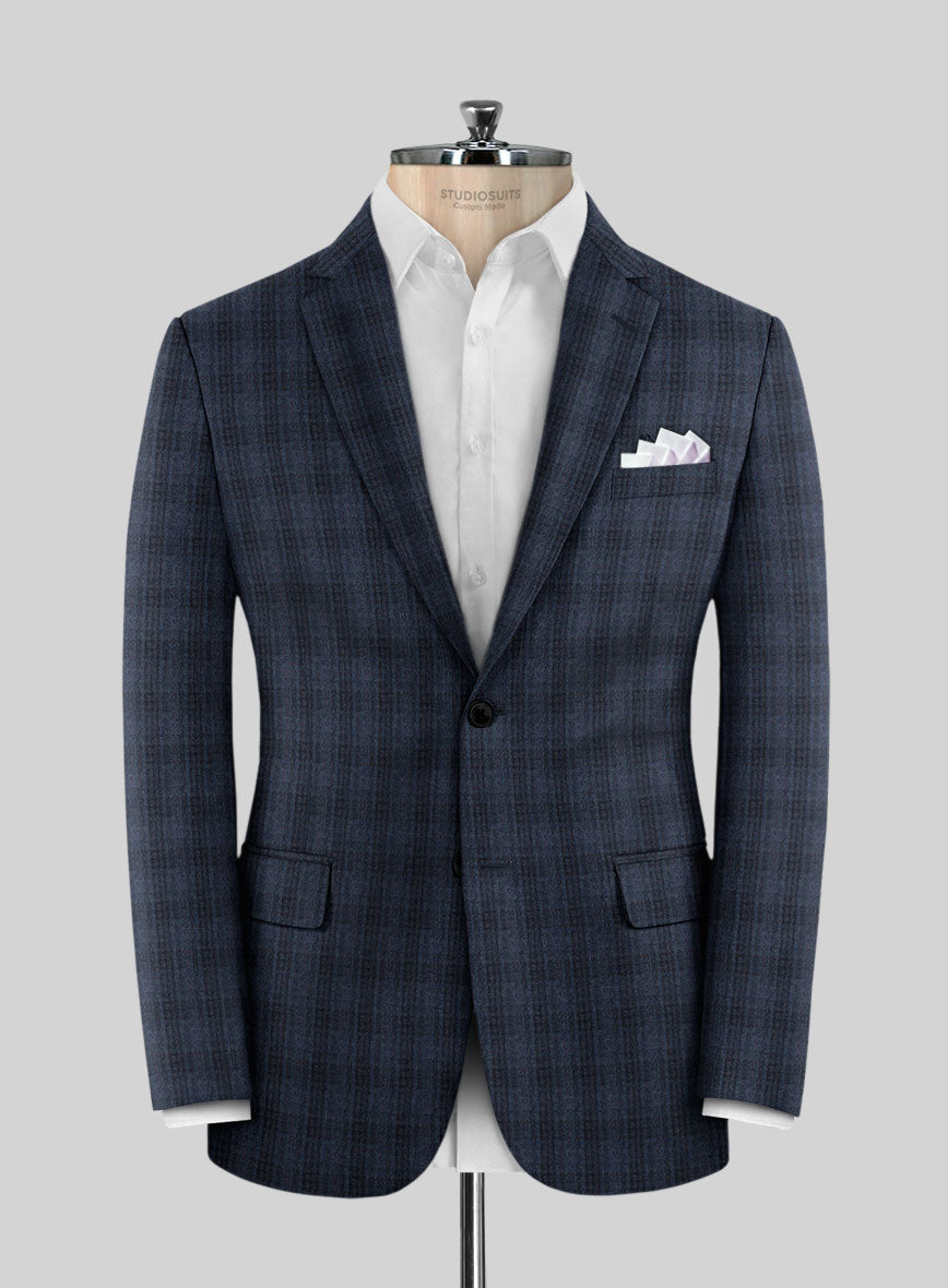 Tartan Blue Flannel Suit - StudioSuits