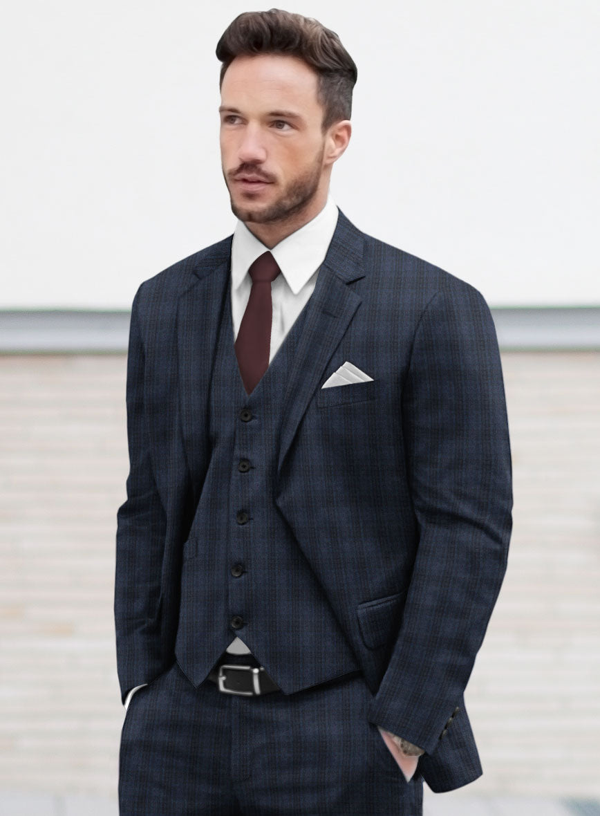 Tartan Blue Flannel Suit - StudioSuits