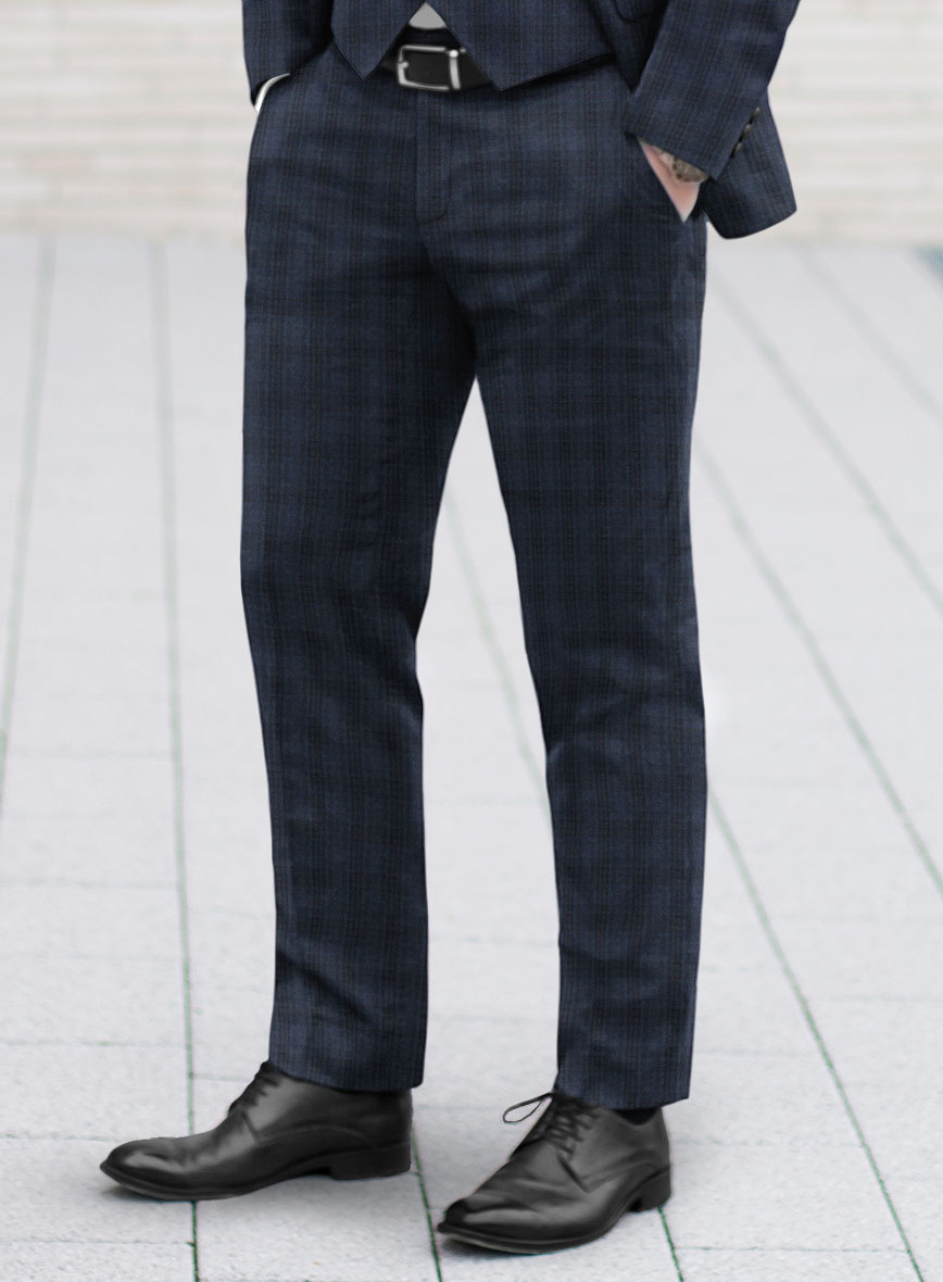 Tartan Blue Flannel Suit - StudioSuits