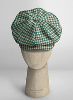 Teal Green Houndstooth Tweed Newsboy Cap - StudioSuits