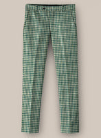 Teal Green Houndstooth Tweed Pants - StudioSuits