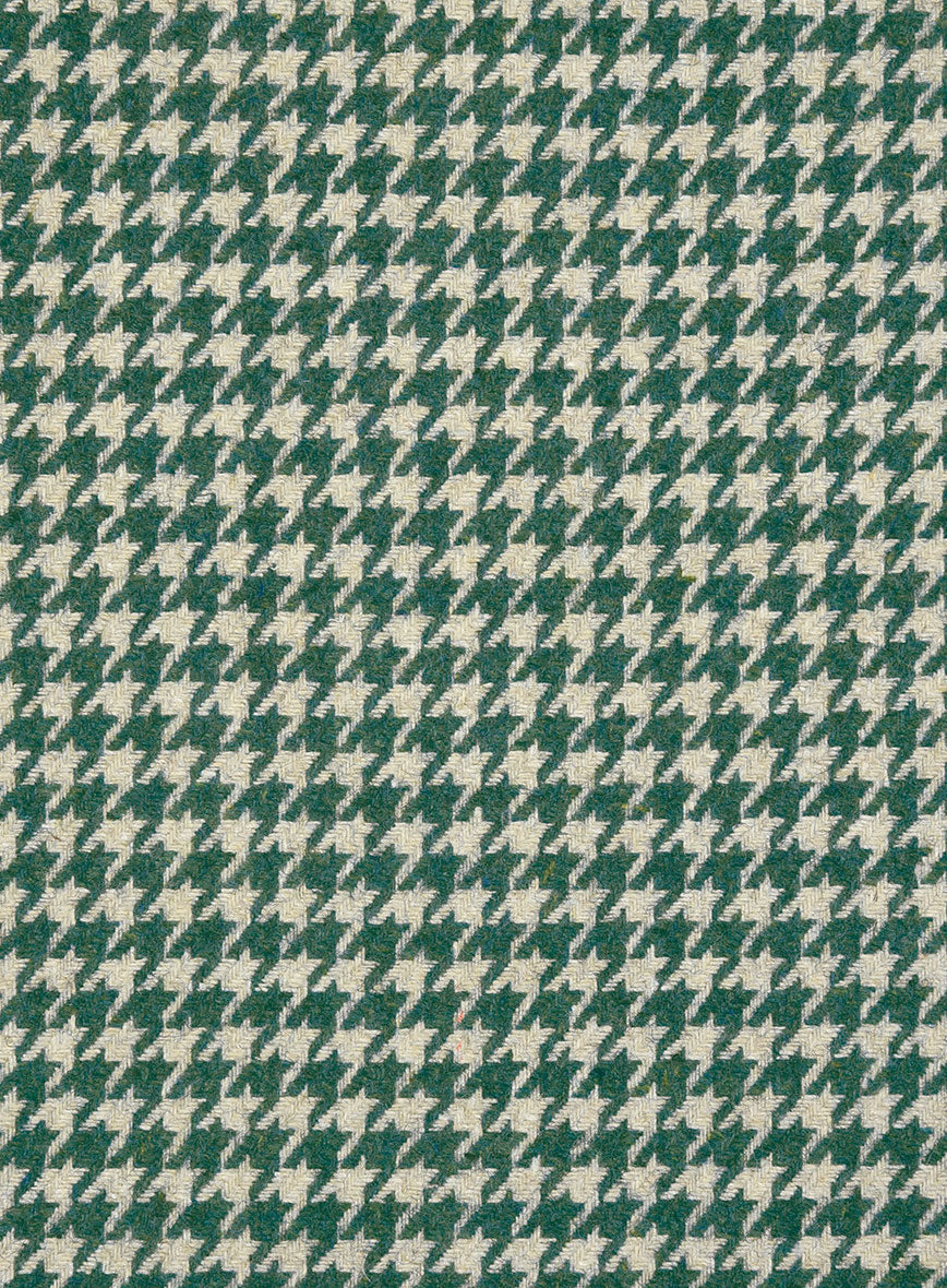 Teal Green Houndstooth Tweed Pants - StudioSuits