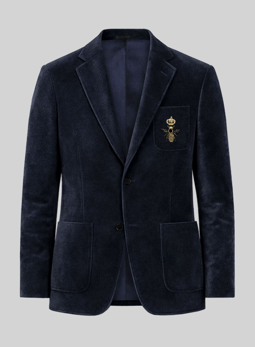The Golden Bee Blue Velvet Jacket - StudioSuits