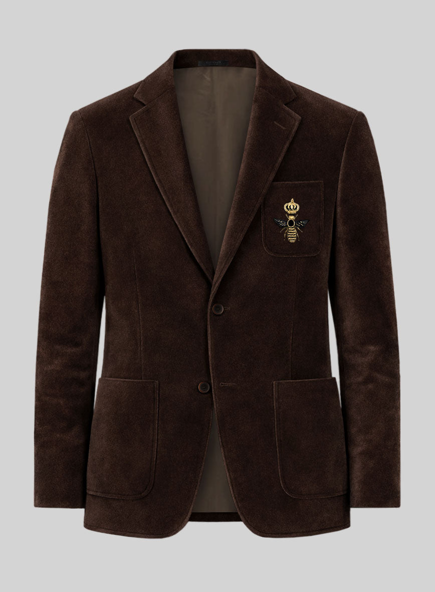 The Golden Bee Brown Velvet Jacket - StudioSuits