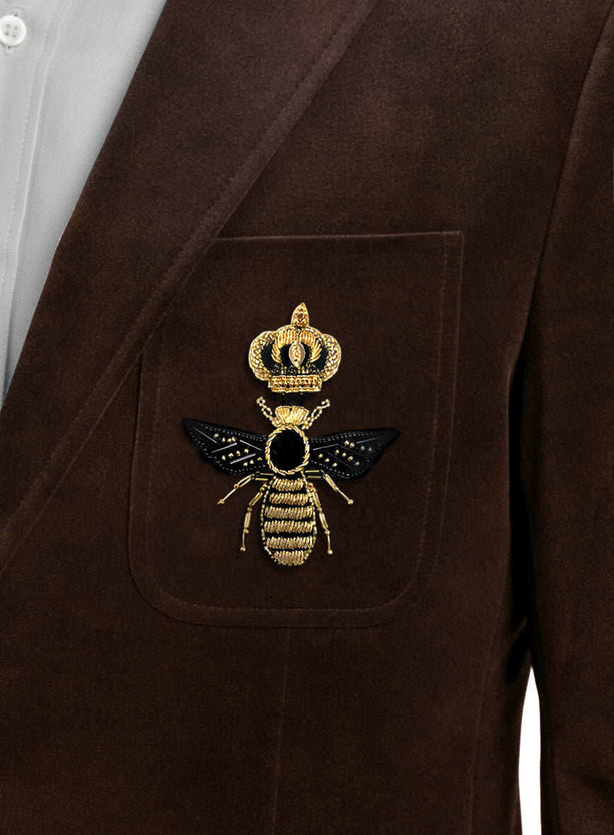 The Golden Bee Brown Velvet Jacket - StudioSuits