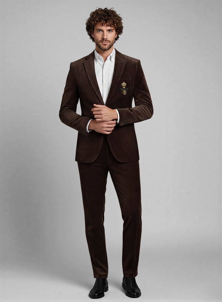 The Golden Bee Brown Velvet Suit - StudioSuits