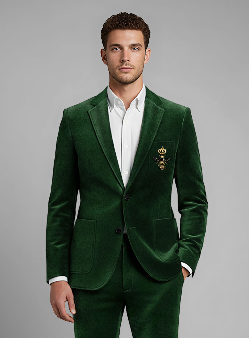 The Golden Bee Green Velvet Jacket - StudioSuits