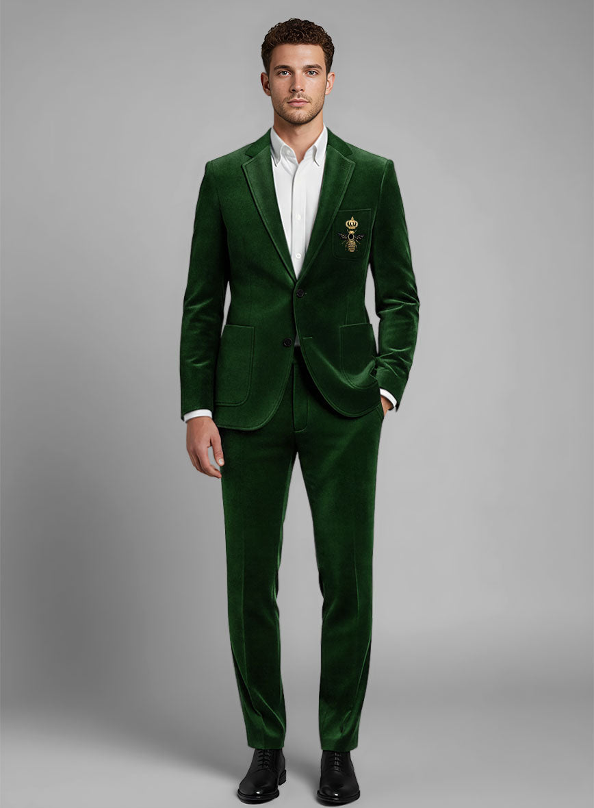 The Golden Bee Green Velvet Suit - StudioSuits
