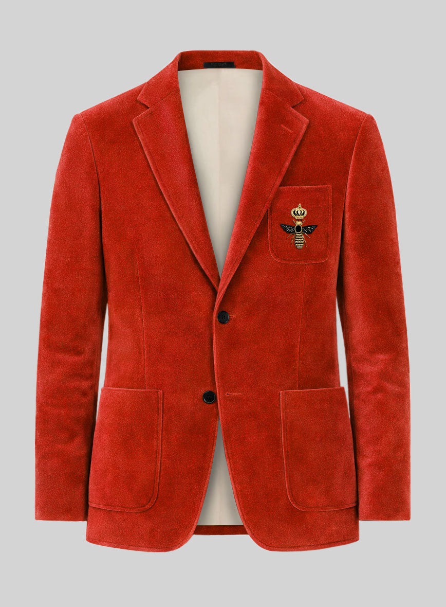 The Golden Bee Kingsman Orange Velvet Jacket - StudioSuits