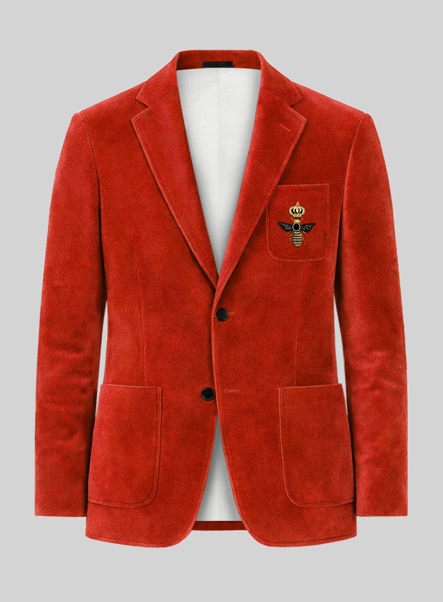 The Golden Bee Kingsman Orange Velvet Jacket - StudioSuits