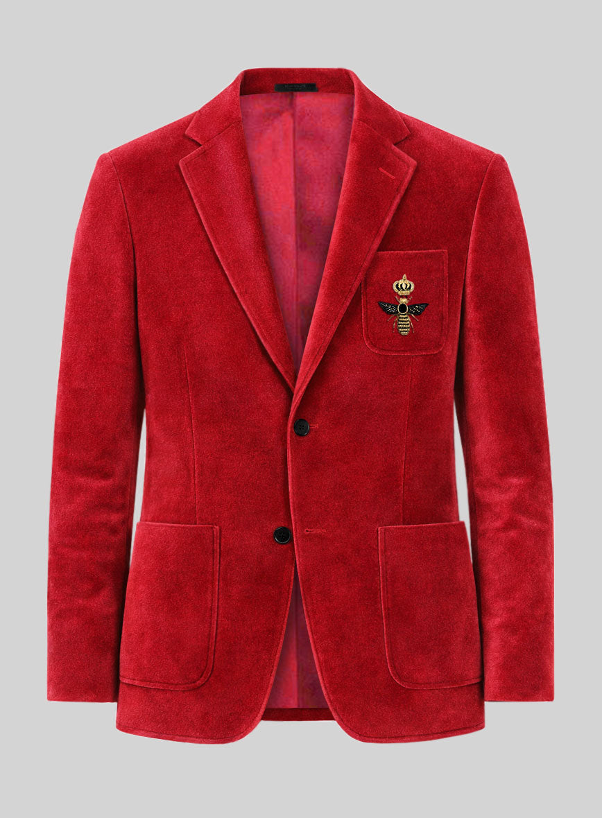 The Golden Bee Red Velvet Suit - StudioSuits