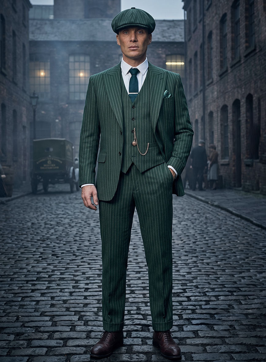 Thomas Shelby Peaky Blinders Green Wool Suit - StudioSuits
