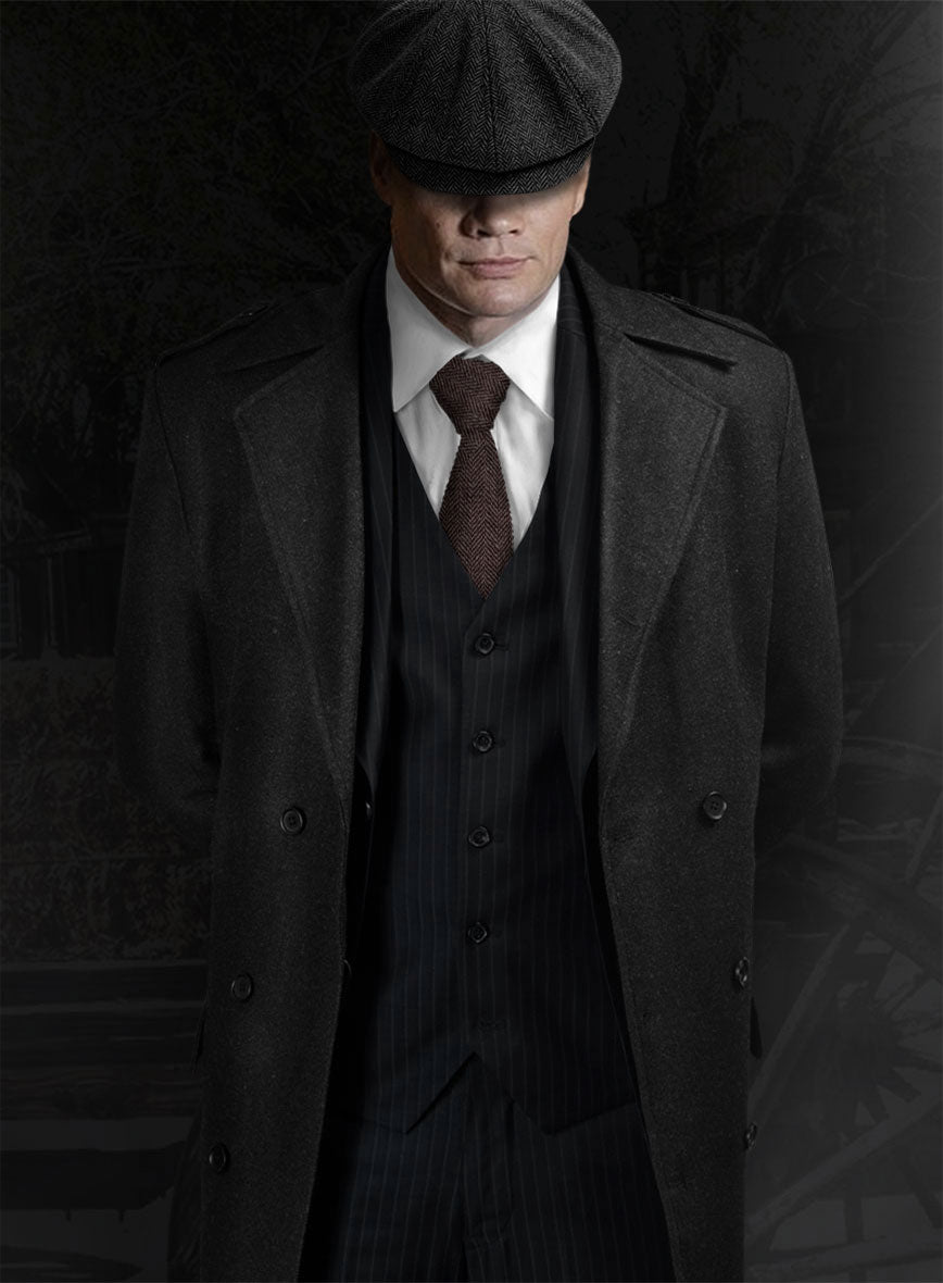 Thomas Shelby Peaky Blinders Stripe Blue Wool Suit - StudioSuits