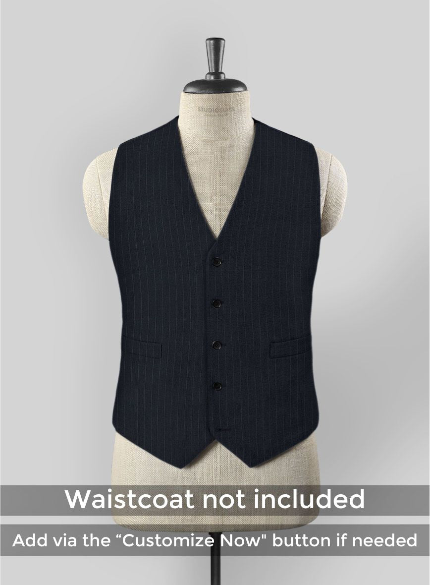 Thomas Shelby Peaky Blinders Stripe Blue Wool Suit - StudioSuits