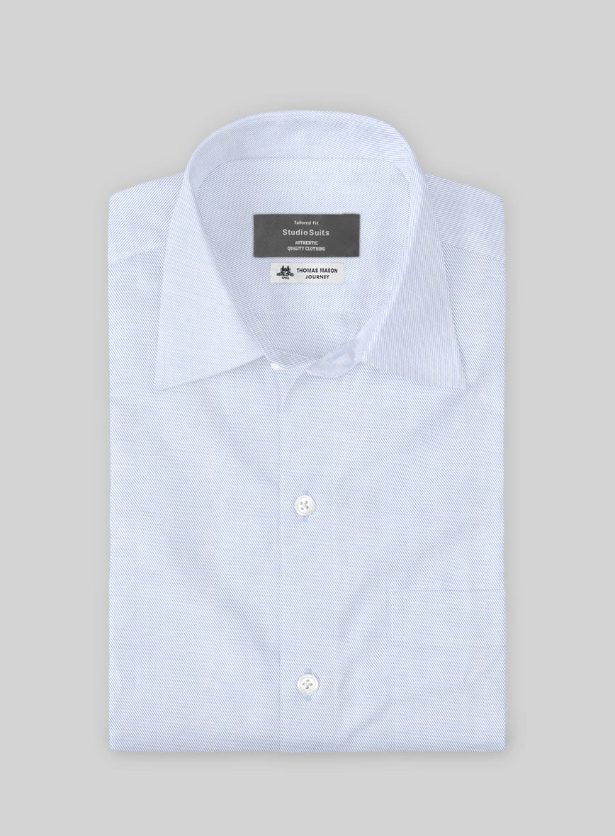 Thomas Mason Blue Cavalry Shirt - StudioSuits