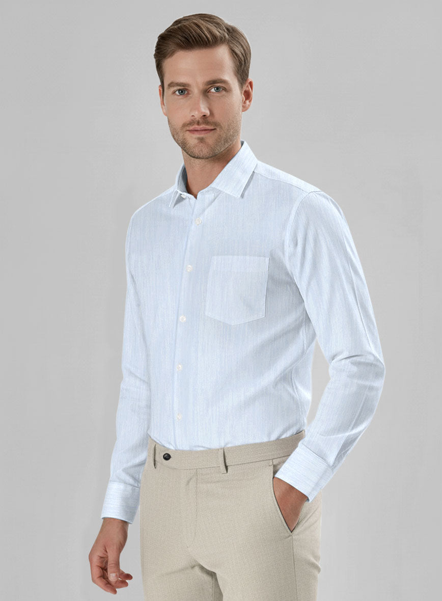 Thomas Mason Cloudy Blue Shirt - StudioSuits