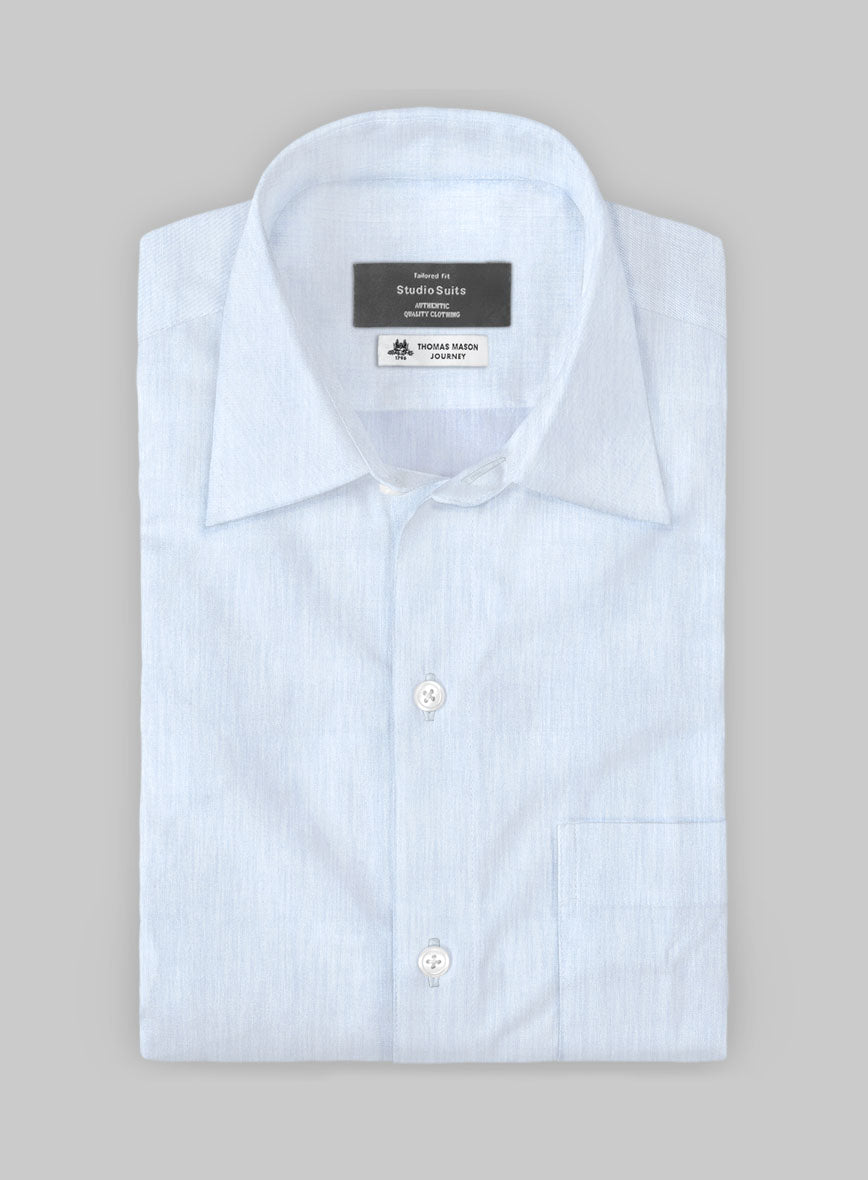 Thomas Mason Cloudy Blue Shirt - StudioSuits