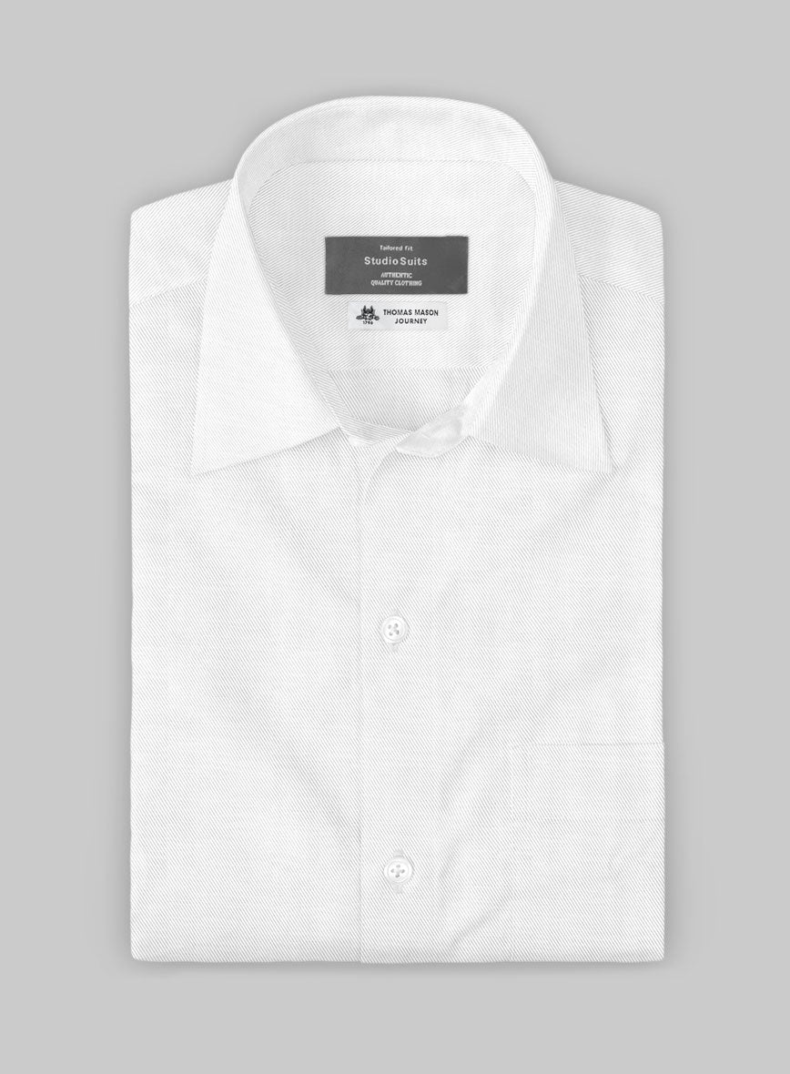 Thomas Mason White Cavalry Shirt - StudioSuits
