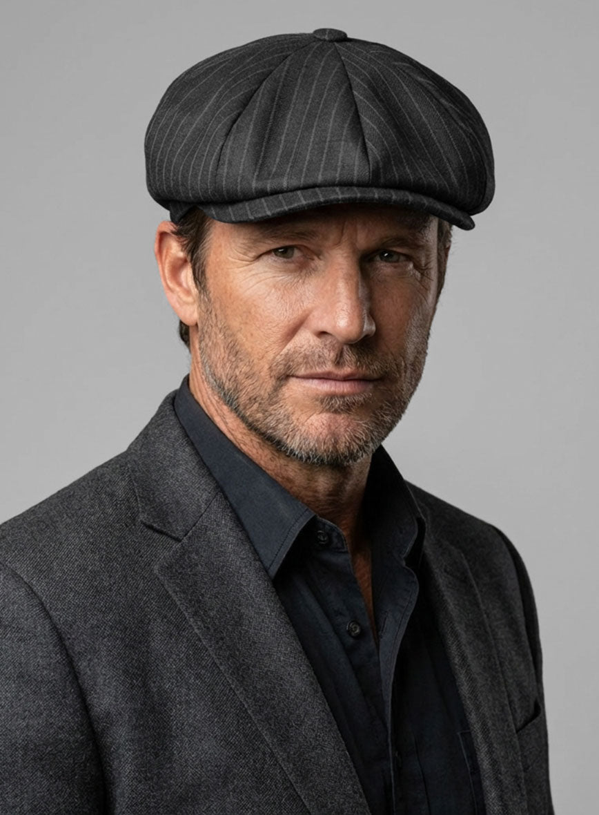 Thomas Shelby Peaky Blinders Black Wool Newsboy Cap - StudioSuits