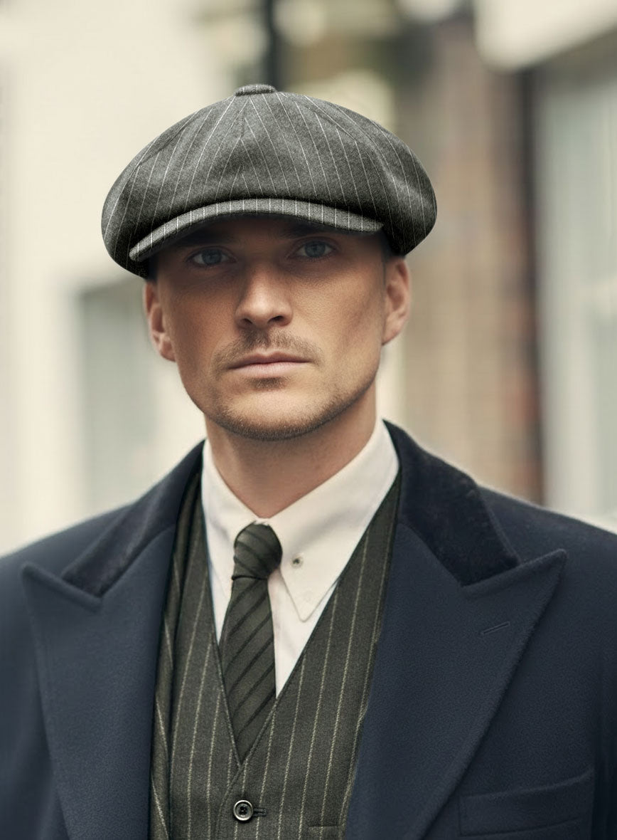 Thomas Shelby Peaky Blinders Olive Green Wool Newsboy Cap - StudioSuits