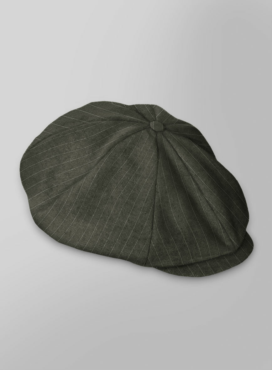 Thomas Shelby Peaky Blinders Olive Green Wool Newsboy Cap - StudioSuits