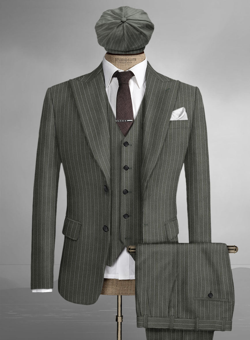 Thomas Shelby Peaky Blinders Olive Green Wool Suit - StudioSuits