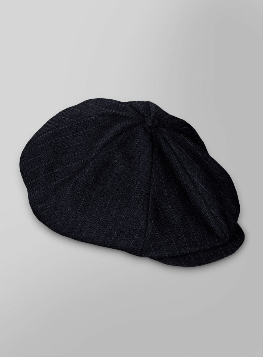 Thomas Shelby Peaky Blinders Stripe Blue Wool Newsboy Cap - StudioSuits
