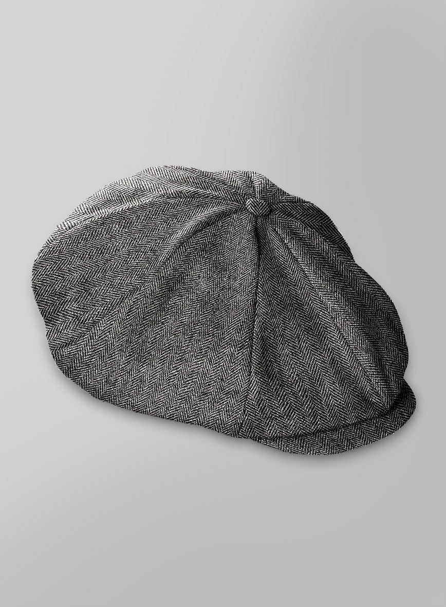 Thomas Shelby Peaky Blinders Vintage Gray Tweed Newsboy Cap - StudioSuits