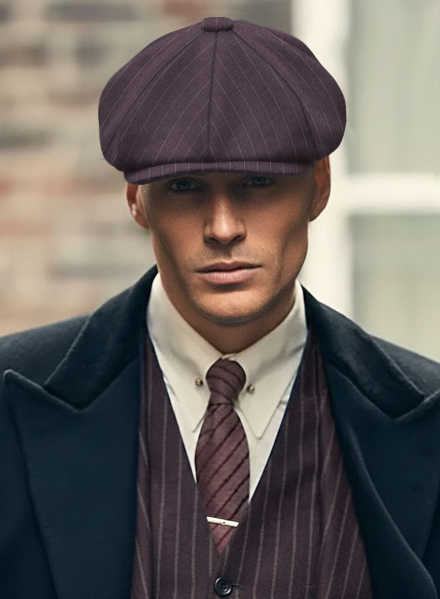 Thomas Shelby Peaky Blinders Wine Wool Newsboy Cap - StudioSuits