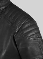 Thunderbolt Black Moto Leather Jacket - StudioSuits